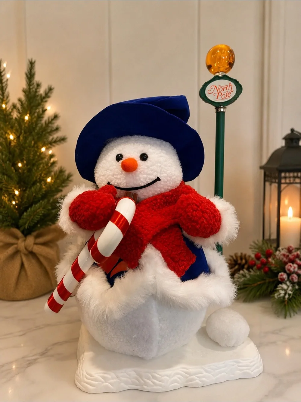 1998 Vintage Santa’s Best Animated North Pole Snowman figure